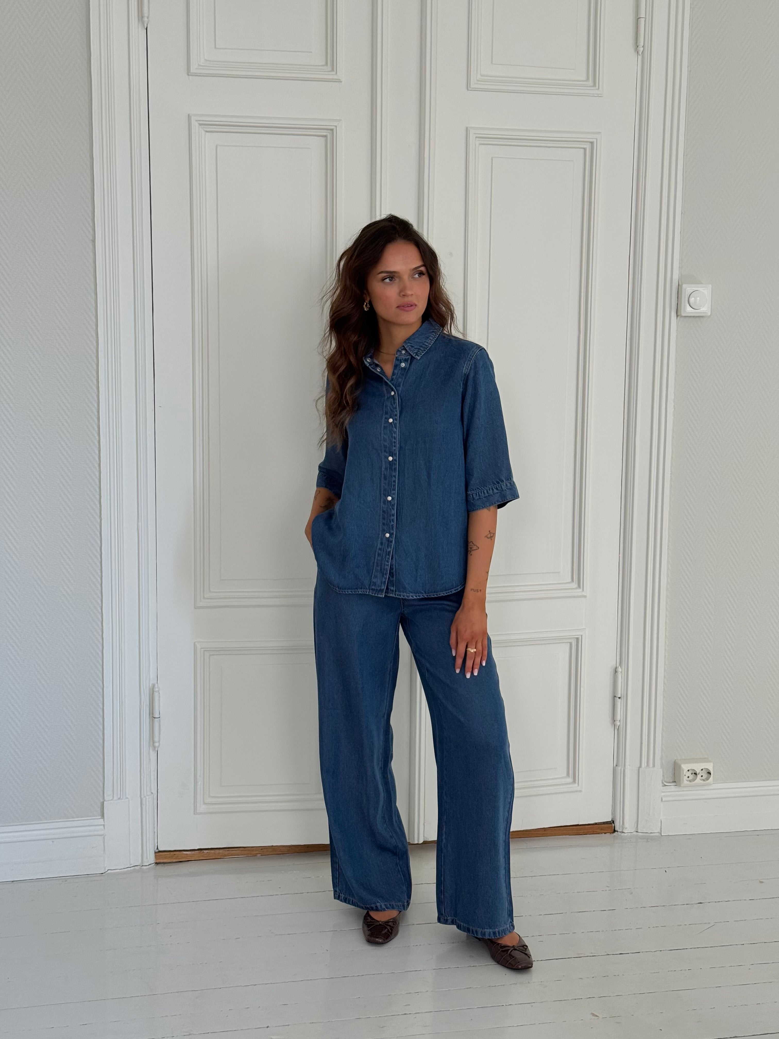 OBJFRAME Trousers - Medium Blue Denim